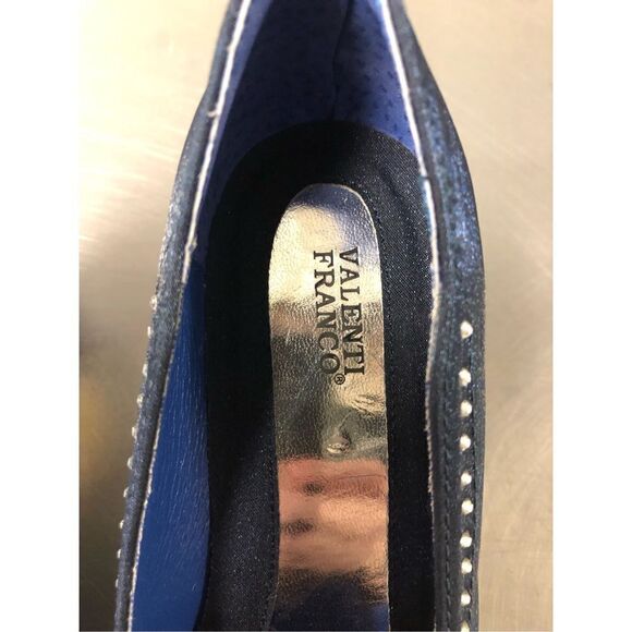 Valenti Franco Womens Blue Nylon Heels with Rhinestones Size 6M - Picture 6 of 15